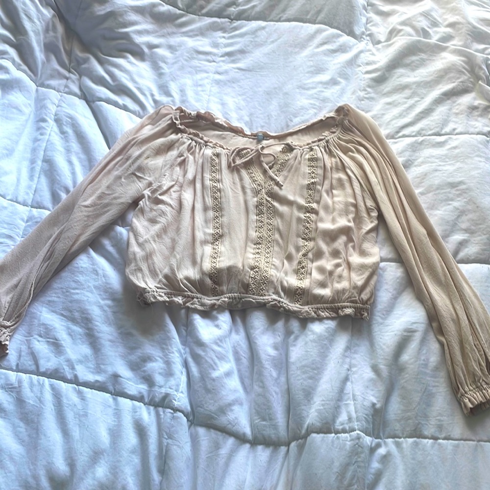 Used Charlotte Russe Pastel Pink Bohemian Top